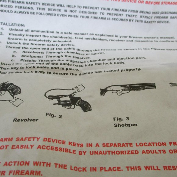 DAC Other Dac Firearm Lock Dac Gun Lock Handgun Lock Firearm Safety
